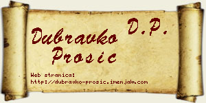 Dubravko Prošić vizit kartica